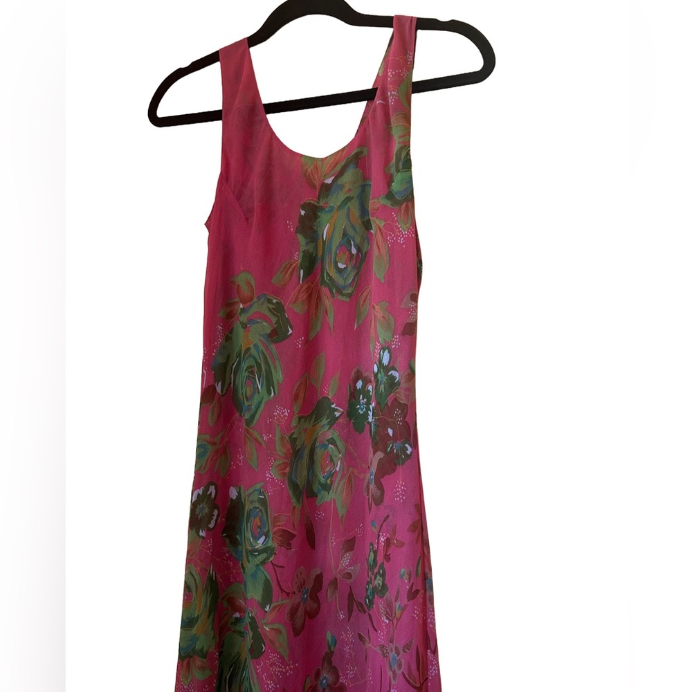 90s/Y2K Dreamy Pink and Green Floral Maxi